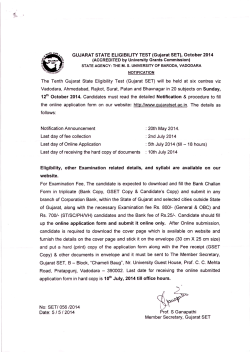 Notification regarding Gujarat SET