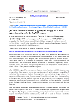 Upgrading the pedagogy and to decide appropriate testing method for the MBA programs