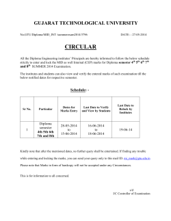 MID - Internal (CEP) marks for Diploma semester 4th to 8th SUMMER Examination 2014