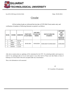 CEP (Mid-Term) Marks Entry BE, PDDC, B.HM. B.Arch Summer-2014