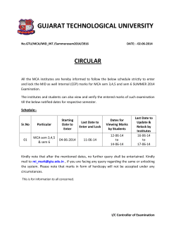 Internal (CEP)- MID marks for MCA sem 3,4,5 and sem 6 SUMMER 2014