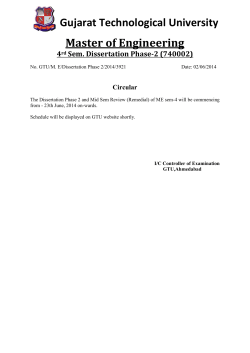 Master of Engineering 4rd Sem. Dissertation Phase-2 (740002)