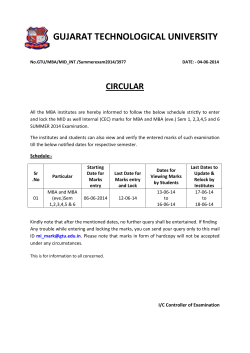 MID as well Internal MID and (CEC) marks for MBA and MBA (eve.) Sem 1, 2,3,4,5 and 6 SUMMER 2014