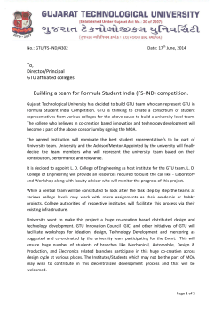 Calling Principal HoDs for building GTU team for Formula Student India competition