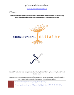 CrowdFunding Camp for GTU's Innovators: First Report