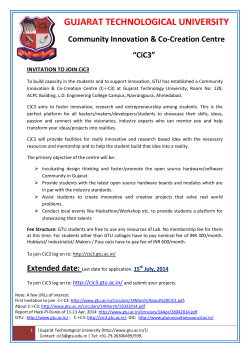 Invitation to students and alumni to join C-i-C3 for facilities to develop your ideas into interesting projects during after-hours and week-ends: Last date for applications: 15th July 2014