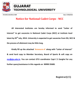 Notice for National Cadet Corps - NCC