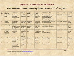 ALVCOM- Active Learning Video Lecture Communication- Schedule for 5th-6th July 2014
