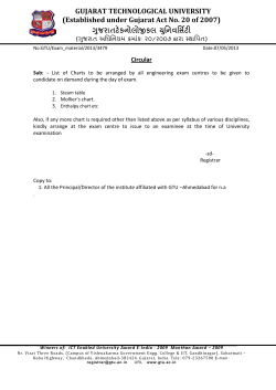 List of Charts arranged by all engineering exam centers for candidates