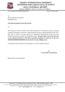 Mock Decryption Process (All Courses) Summer Exam 2013