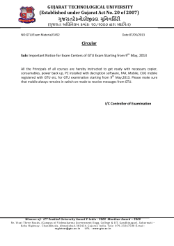 Important Notice for Exam Center of GTU Exam Starting from 9th May, 2013