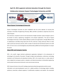 April 25, 2013 augments technical education through the historic Collaboration between Gujarat Technological University and IE