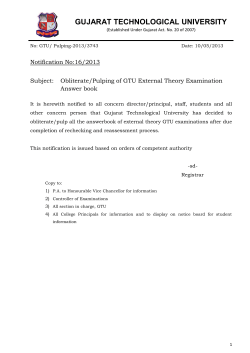 Obliterate/Pulping of GTU External Theory Examination Answer book