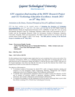 GTU organizes final meeting of the Designing the Structure of Technology Universities(DSTU) Research Project and CCI Technology Education Excellence Awards 2013 on 18th May 2013