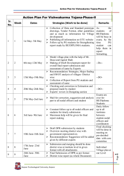 Action Plan For Vishwakarma Yojana-Phase-II