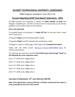 GCSR 2013 - Circular for Final Report Submission