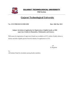 Invitation of application for Registration of eligible faculty as PhD supervisor (Guide) in Humanities, Mathematics and Sciences.