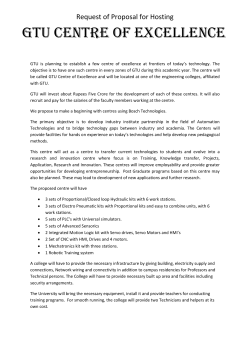 Calling College Principals and Managements: GTU invites proposals for hosting GTU's Centers of Excellence at affiliated Colleges; Please send the proposal before Tuesday, 18th June, 2013
