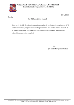 Circular For ME dissertation phase II