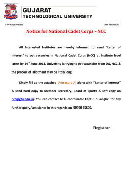 Letter of Interest for National Cadet Corps - NCC