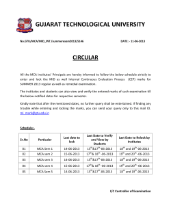 MCA Summer 2013 Exam. (all Semester - Remedial & Regular) Mid Sem. and Internal Marks Entry
