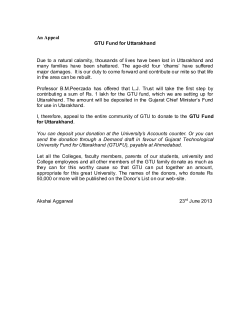 An Appeal GTU Fund for Uttarakhand