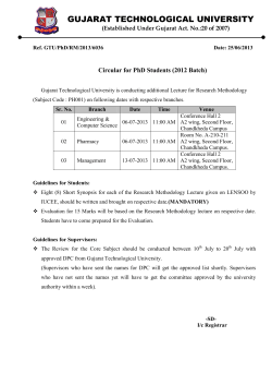 Circular of Research Methodology for PhD Students (2012 Batch)