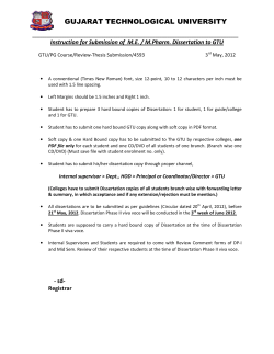 Instruction for Submission of M.E. / M.Pharm. Dissertation to GTU