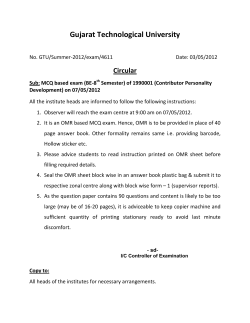 Instruction for MCQ based exam (BE-8th Semester) of 1990001 (Contributor Personality Development) on 07/05/2012