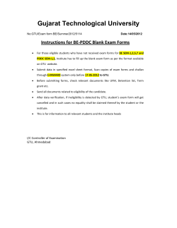 Instruction for BE - PDDC blank Exam forms