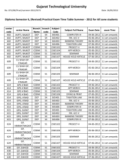 D.E. Semester - 6 Branch CDDM DCP for all zone Time Table