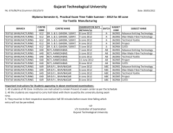 D.E. Semester - 6 Branch Textile Manufacturing Technology for all zone Time Table