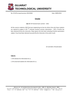 Instruction for BE VII Practical Exam summer &ndash; 2012