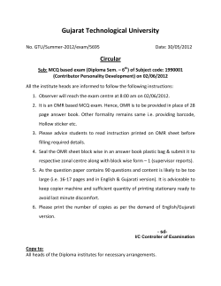 Instruction for MCQ based exam (Diploma Sem. &ndash; 6th) of Subject code: 1990001 (Contributor Personality Development) on 02/06/2012
