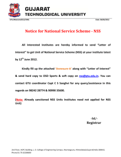 NSS: 2012-13 :Letter of Interest