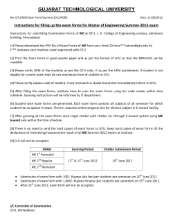 Instructions for filling up the exam forms for ME Sem -1st(rem) ME Sem -2 (Reg/Rem)Summer-2012-exam