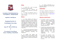 GTU organizes a meeting on Designing Structure of Technological University (Research Project for Technology Education, Public Policy and Universities of the 21st Century, including Governance Systems in Universities) on June 16th, 2012 at 09:30 am at Government, Circuit House Annexi, Shahibag, Ahmedabad