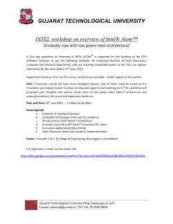 GTU is organizing INTEL workshop on overview of Intel&reg; Atom&trade; on 19th June 2012 at LDCE,Ahmedabad