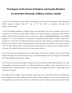 GTU Students starts studying at Laurentian University,Canada during Summer.