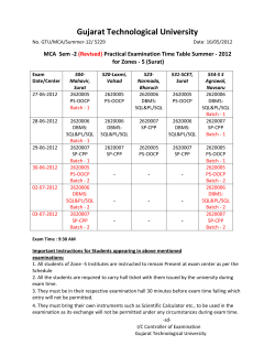 MCA Semester -2 Practical Examination Summer Exam 2012 Zone -5 (Revised)