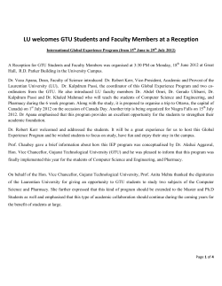 A Canadian University organizes a Reception for GTU students and faculty members