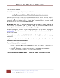 Learning Management System- Web and Mobile Application Development- for students of GTU