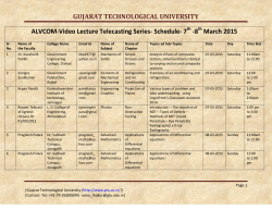 ALVCOM- Active Learning Video Lecture Communication- Schedule for 7th-8th March March 2015