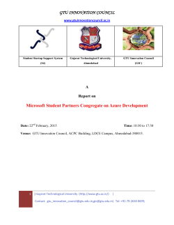 A Report on Microsoft Student Partners Congregate on Azure Development
