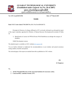 Expert Committee Report regarding Identification of courses for PWDs (Persons With Disabilities) according to the category of disability.