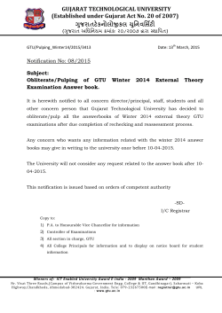 Obliterate/Pulping of GTU Winter 2014 External Theory Examination Answer book