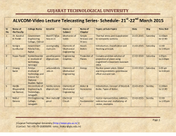 ALVCOM- Active Learning Video Lecture Communication- Schedule for 21st-22nd-28th-29th March 2015