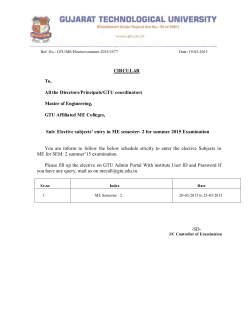 Elective subjects&rsquo; entry in ME semester: 2 for summer 2015 Examination