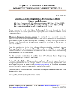 Calling faculties to register for Oracle Academy Faculty Development Programs on Java Fundamentals & Java Programming, Database Design and Programming with SQL, Programming with PL/SQL