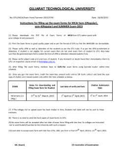 Instructions for filling up the exam forms for MCAI Sem-2(Regular), sem-4(Regular) and SUMMER Exam-2015